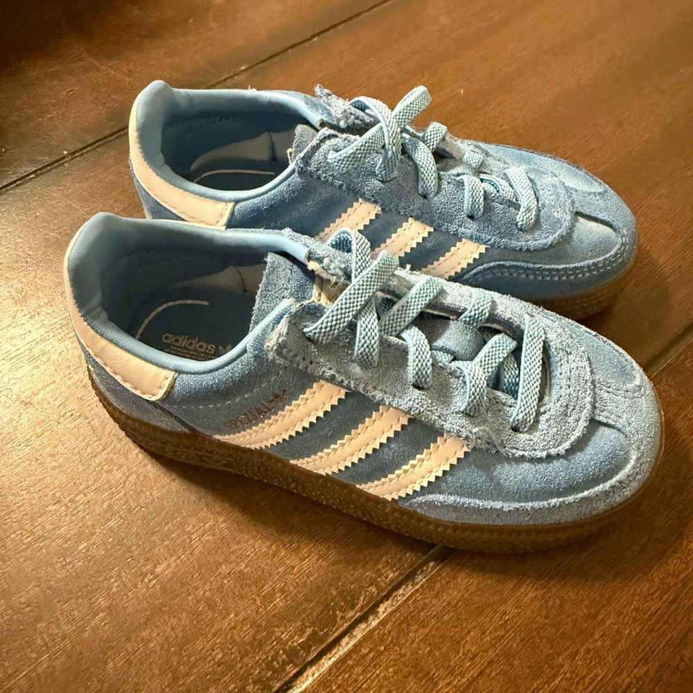Adidas Kids Light Blue and White Sneakers